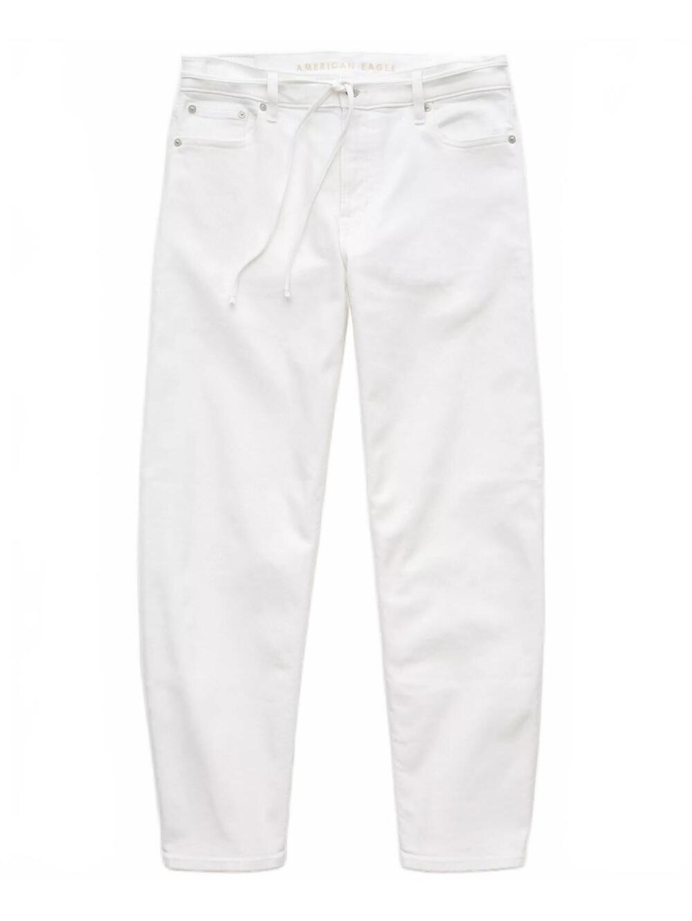 AE Long Stretch Barrel Jean American Eagle NWT Cool White 16L - Picture 5 of 6